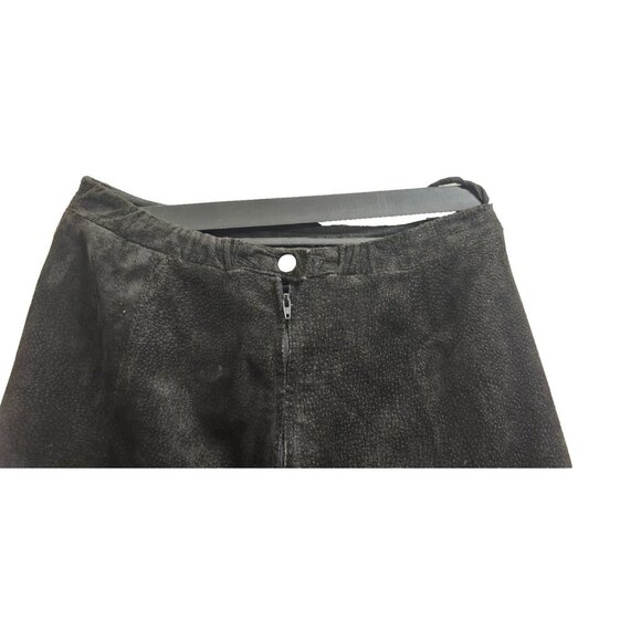 Casual Corner 100% Genuine Leather Black A-Line Skirt Women’s Sze10 Vintage Midi - Picture 7 of 10